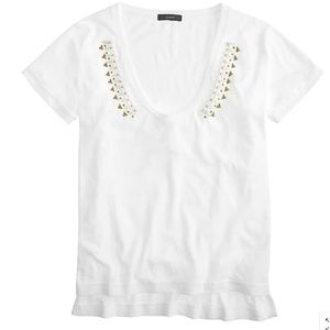 NWT J.Crew Hand-Beaded T-Shirt